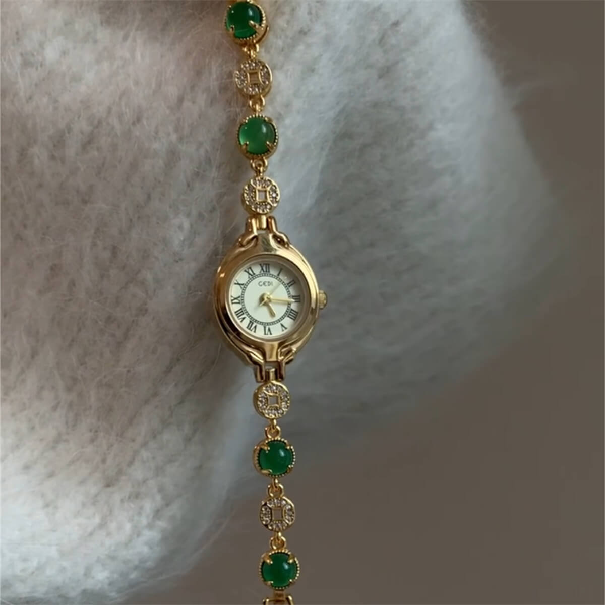 Oval Small Face Gold Bracelet Watch