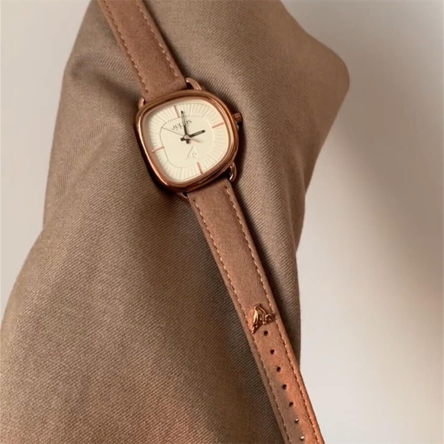 Green/Brown Leather Watch Bracelet Set