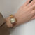 Square Emerald Green Face Gold Bracelet Watch