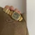 Chic Square Emerald Green Dial Bracelet Watch
