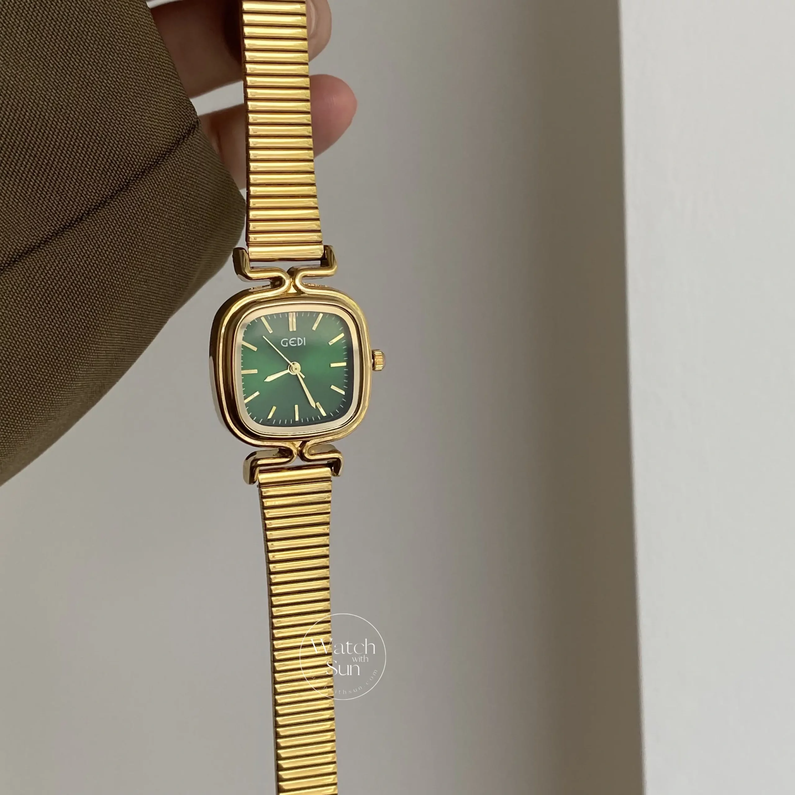 Square Face Dainty Golden Bracelet Watch
