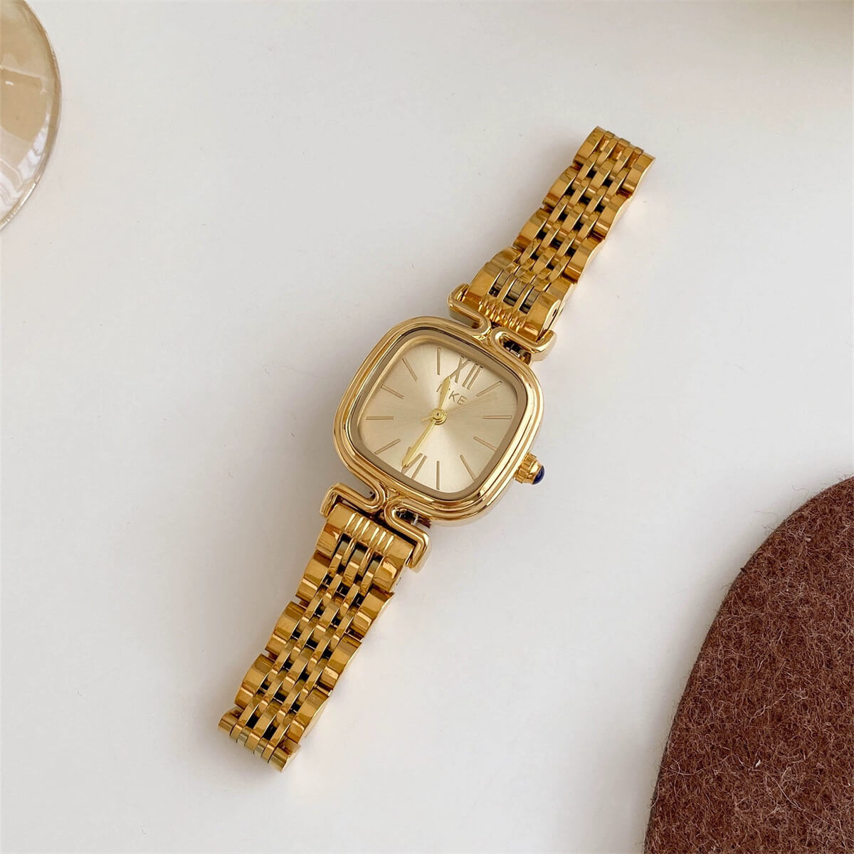 Square Face Gold/Silver Bracelet Watch