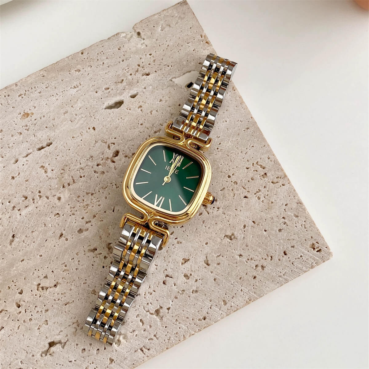 Square Face Gold/Silver Bracelet Watch