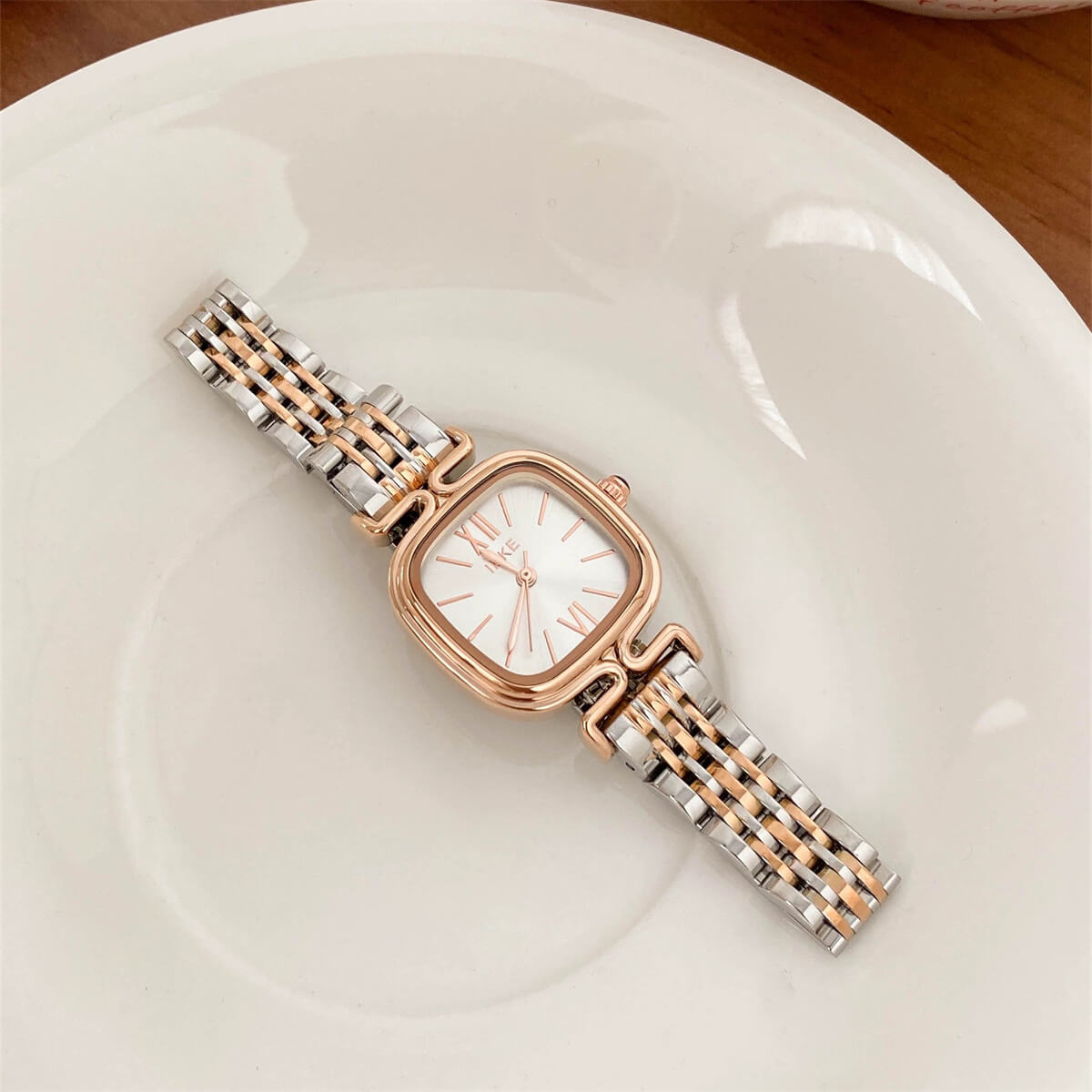 Square Face Gold/Silver Bracelet Watch