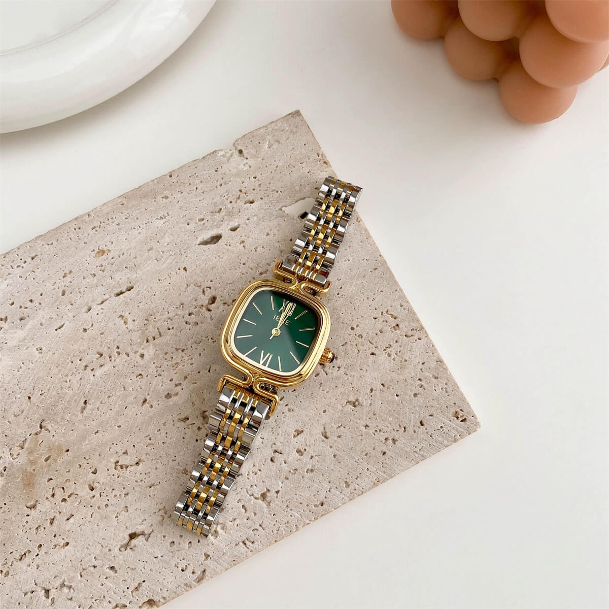 Square Face Gold/Silver Bracelet Watch