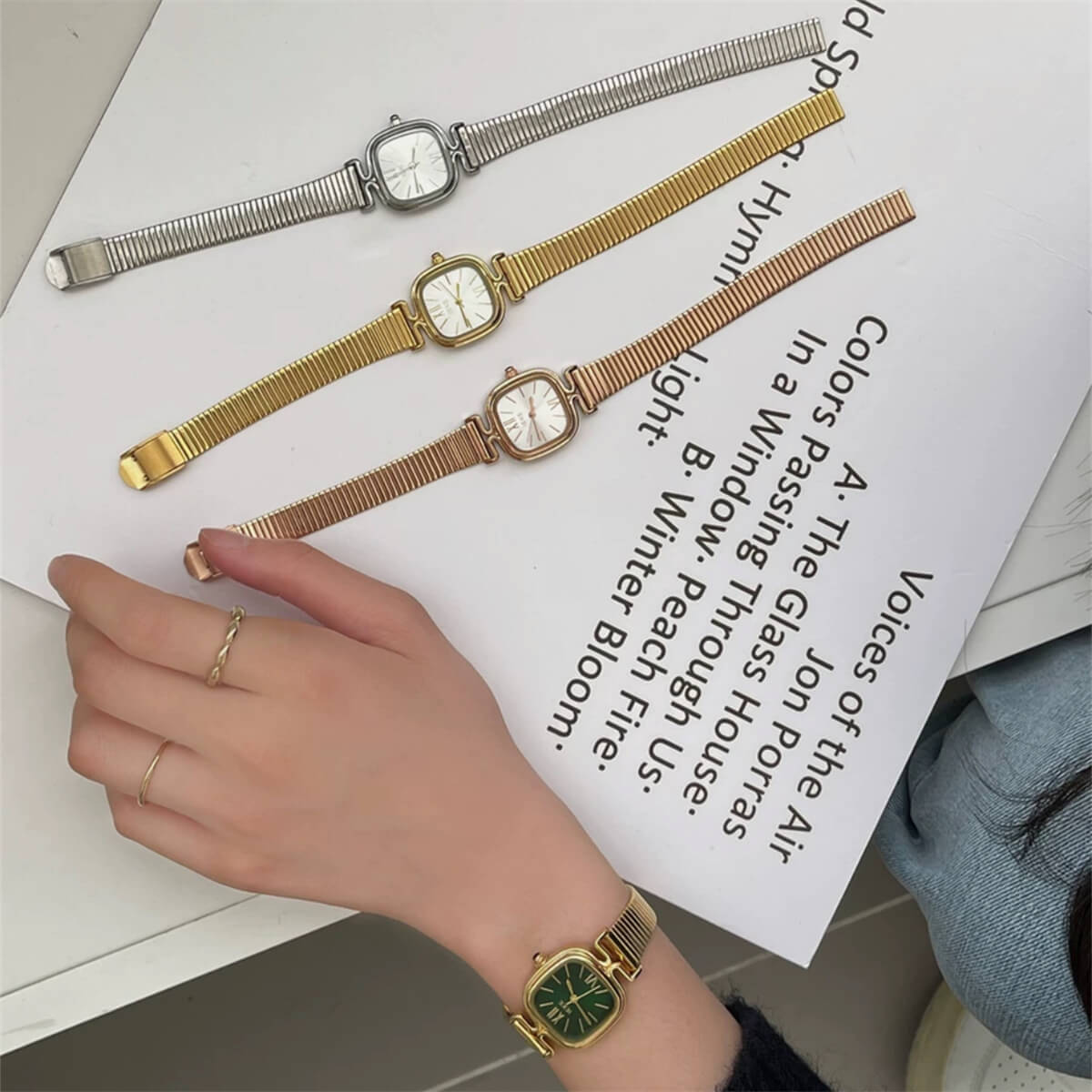 Minimalist Style Square Face Ladies Bracelet Watch