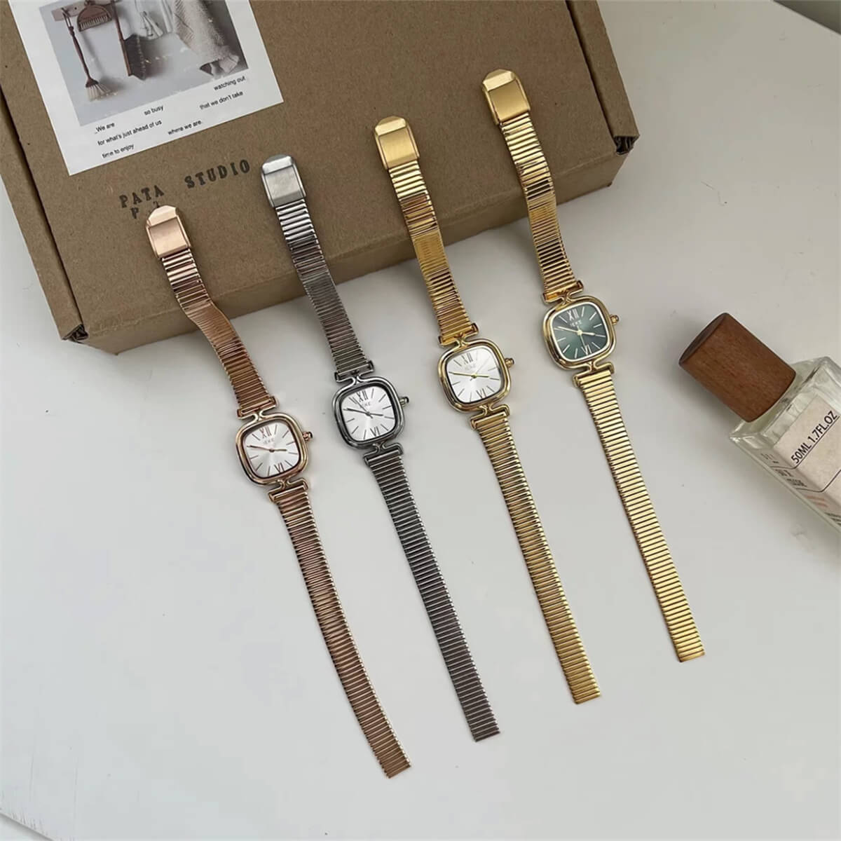 Minimalist Style Square Face Ladies Bracelet Watch