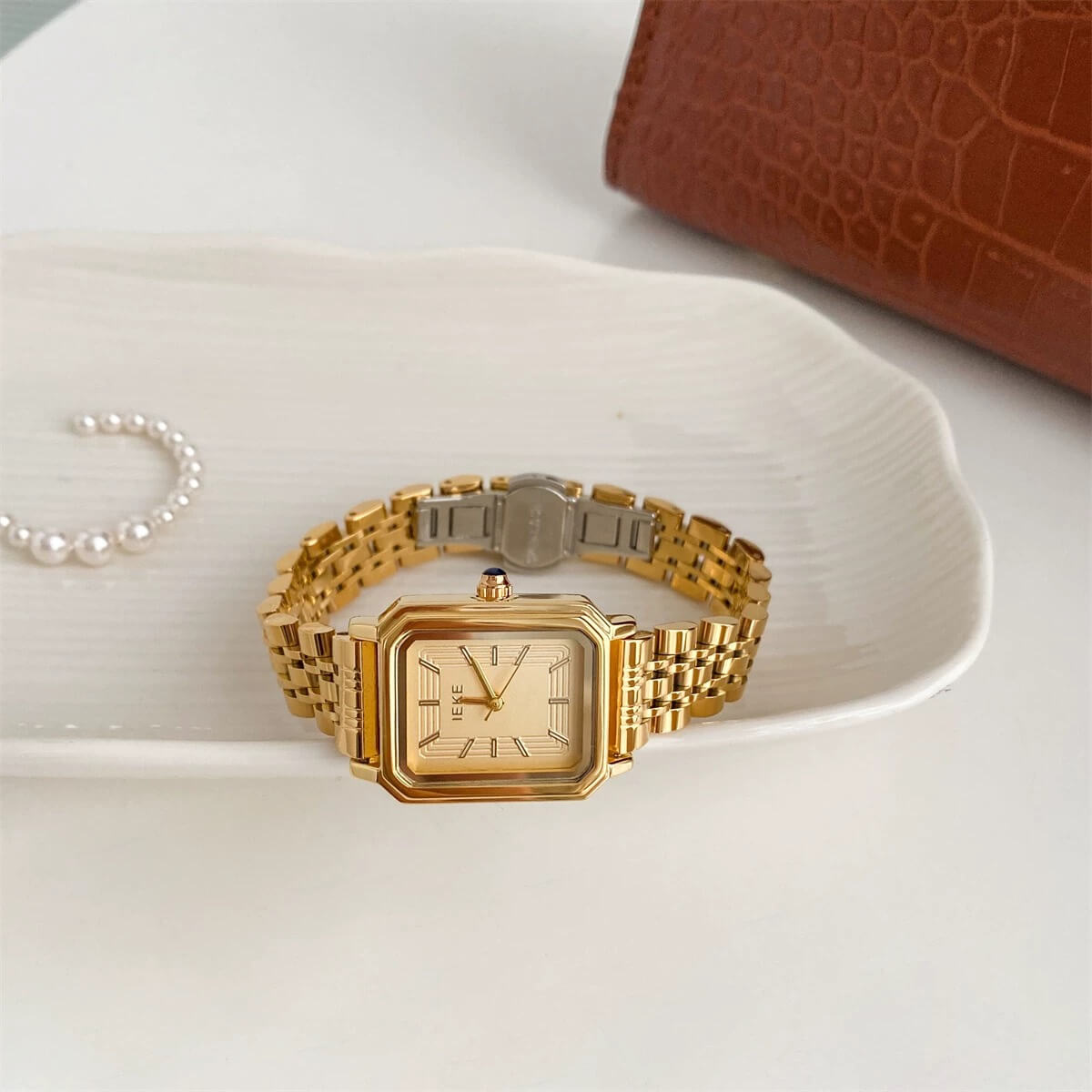 Vintage Style Square Face Gold/Silver Bracelet Watch