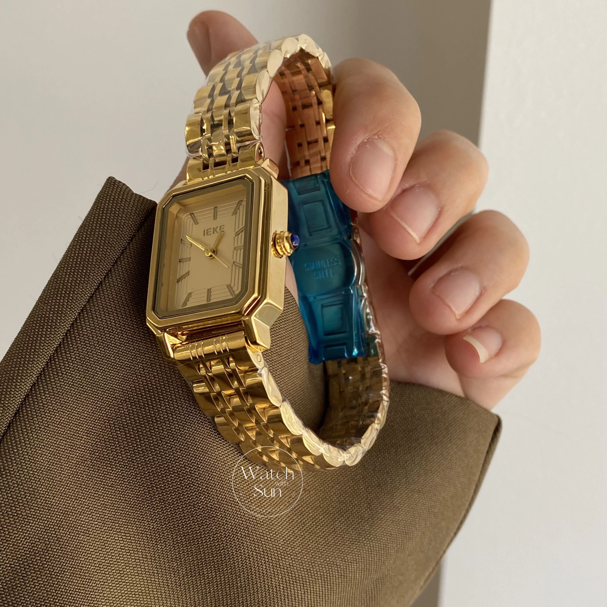 Vintage Style Square Face Gold/Silver Bracelet Watch