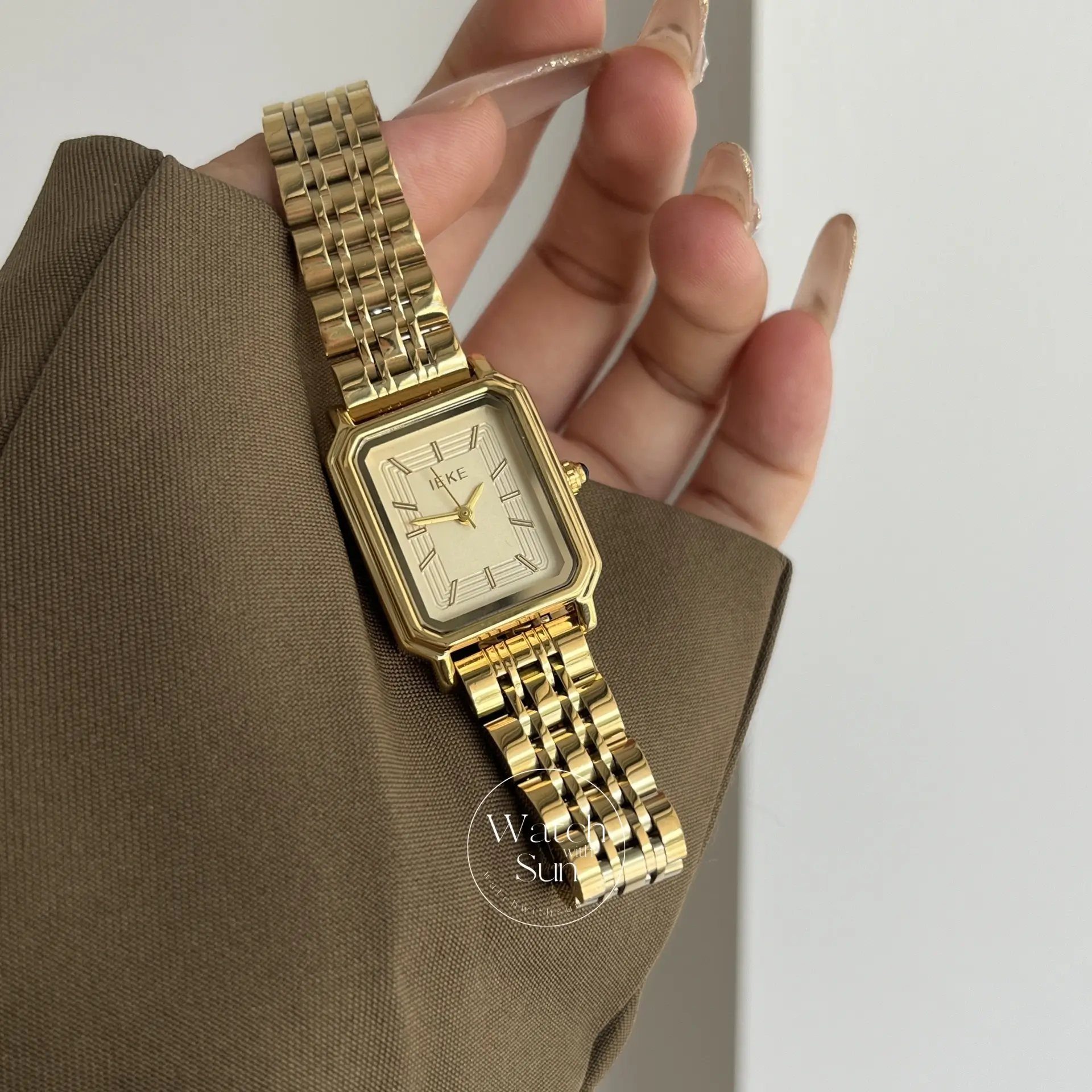 Vintage Style Square Face Gold/Silver Bracelet Watch