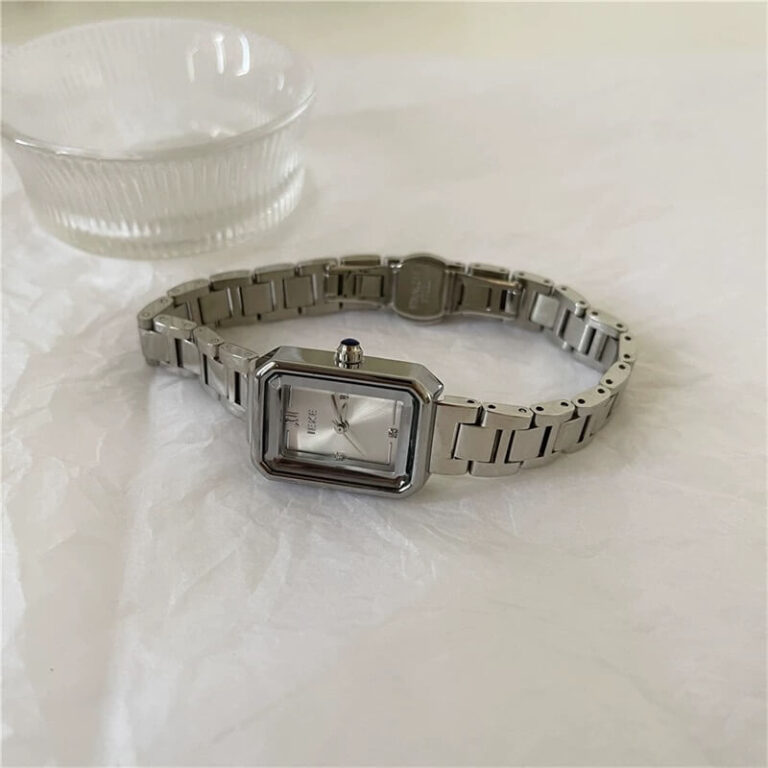 Minimalist Small Square Stainless Steel Watch