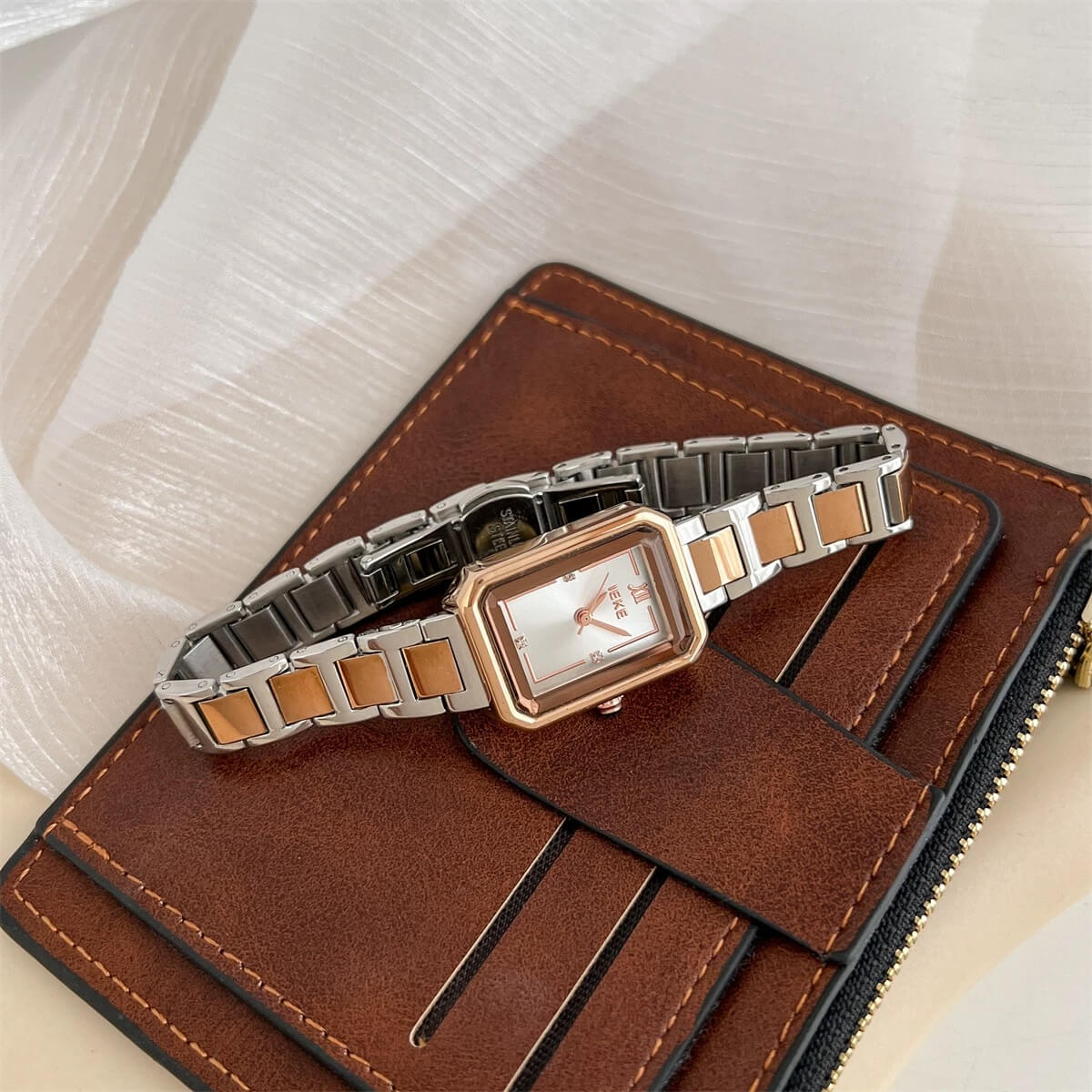 Minimalist Style Square Face Golden Bracelet Watch