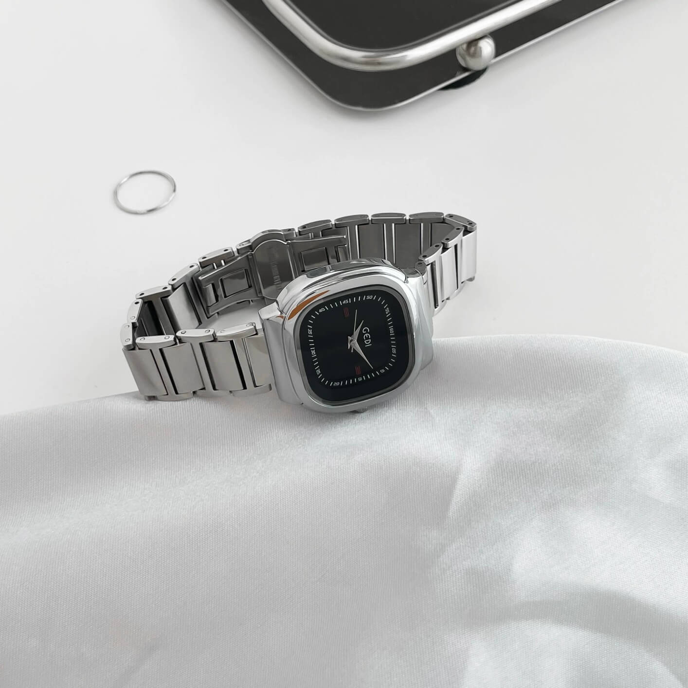 Simple Style Gold/Silver Oversized Square Women’s Watch