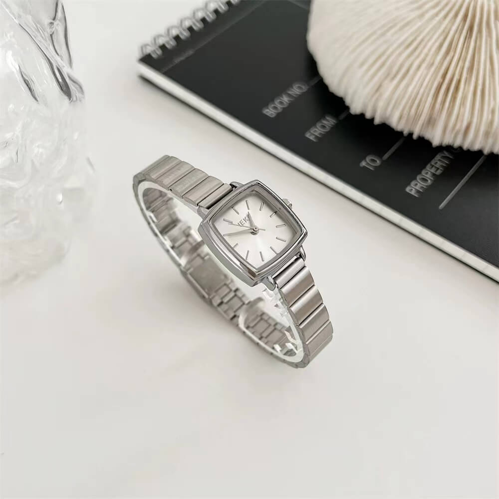 Chic Style Square Face Gold/Silver Bracelet Watch