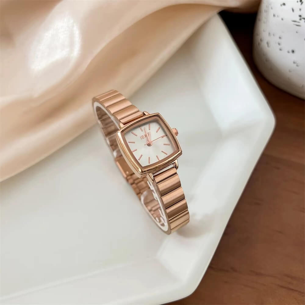 Chic Style Square Face Gold/Silver Bracelet Watch