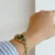 Vintage Style Emerald Green Color Dial Gold Bracelet Watch