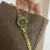 Vintage Style Emerald Green Color Dial Gold Bracelet Watch