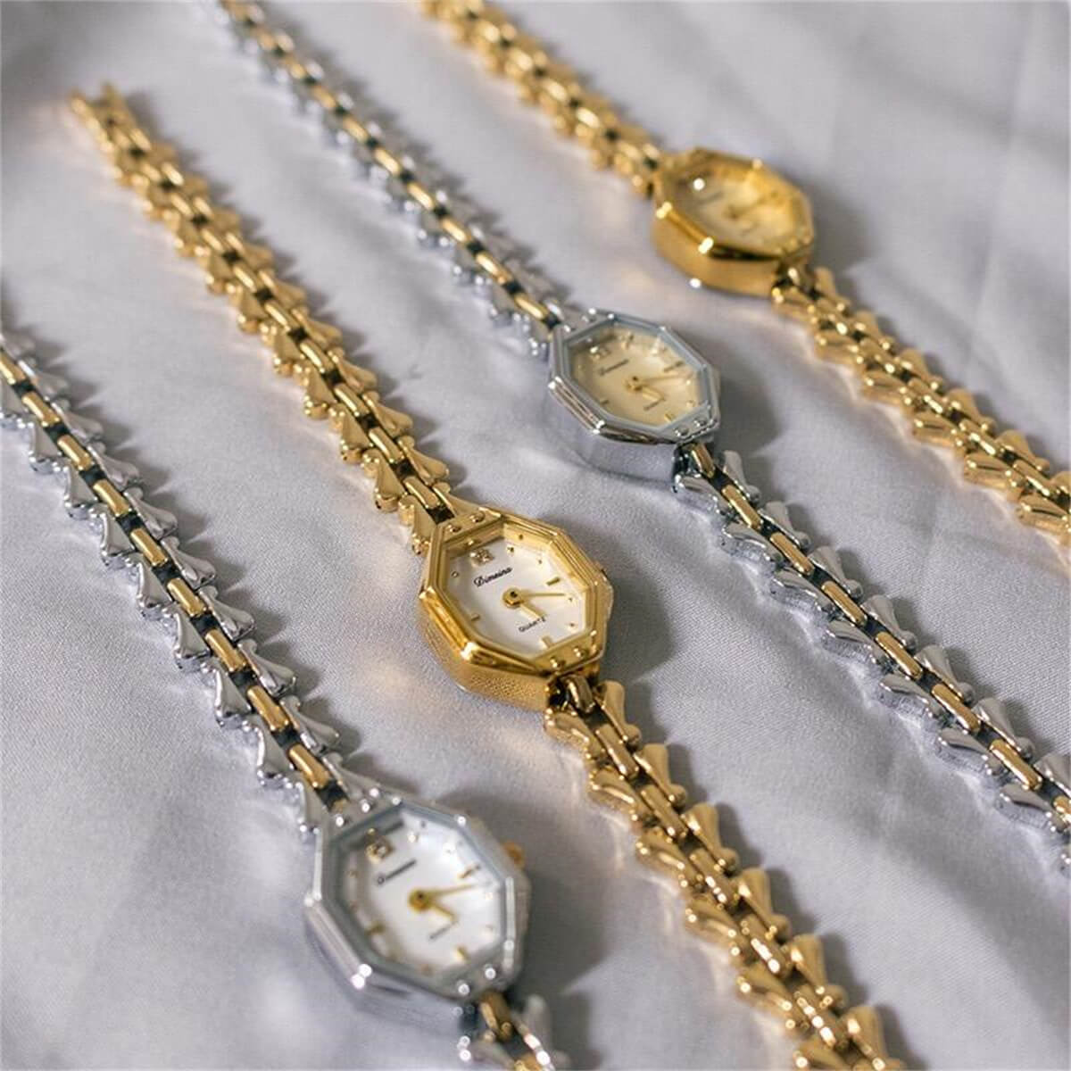 Irregular small face bracelet watch