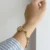 Gold Oval Face Green Beads Bracelet Watch for Women