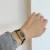Dainty Oval Face Black Leather Watch
