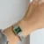 Square Face Gold Green Bracelet Watch