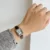 Classic Square Face Brown/Black Leather Watch