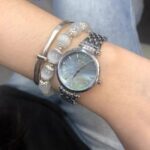 Vintage Gold/Silver Round Face Mother of Pearl Watch