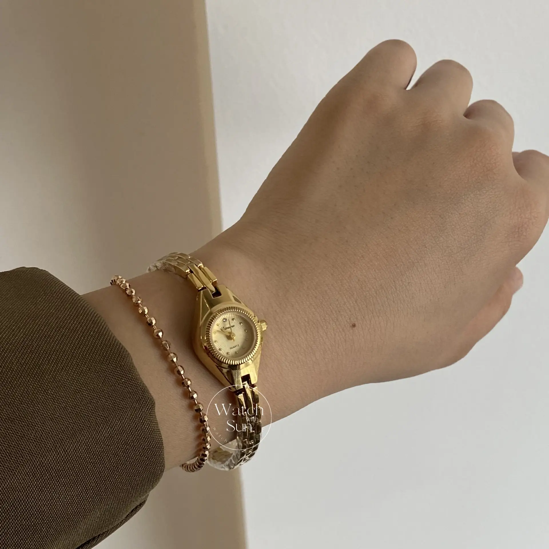 Chic Style Gold/Silver Round Stainless Steel Watch