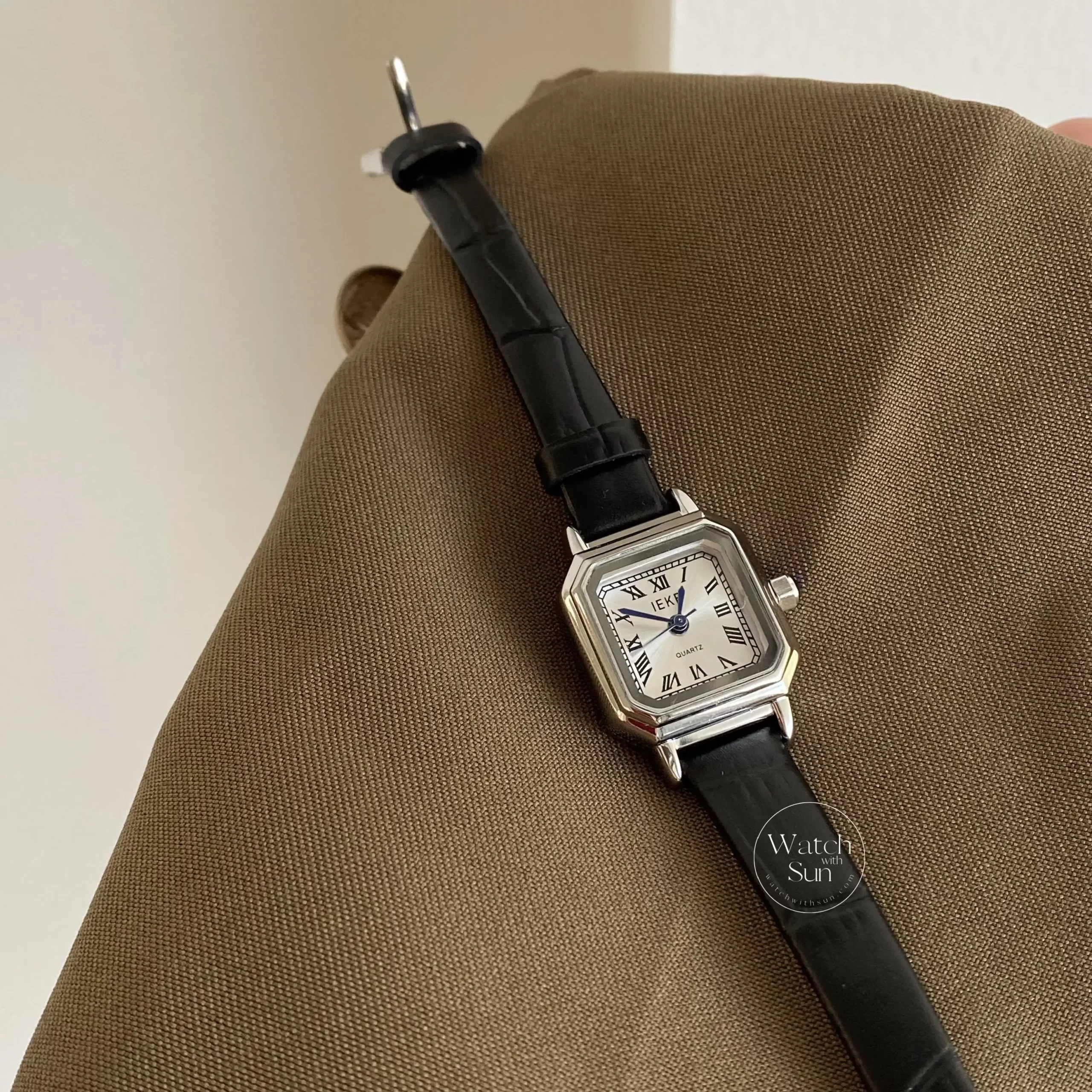 Chic Style Gold/Silver/White Square Genuine Leather Watch