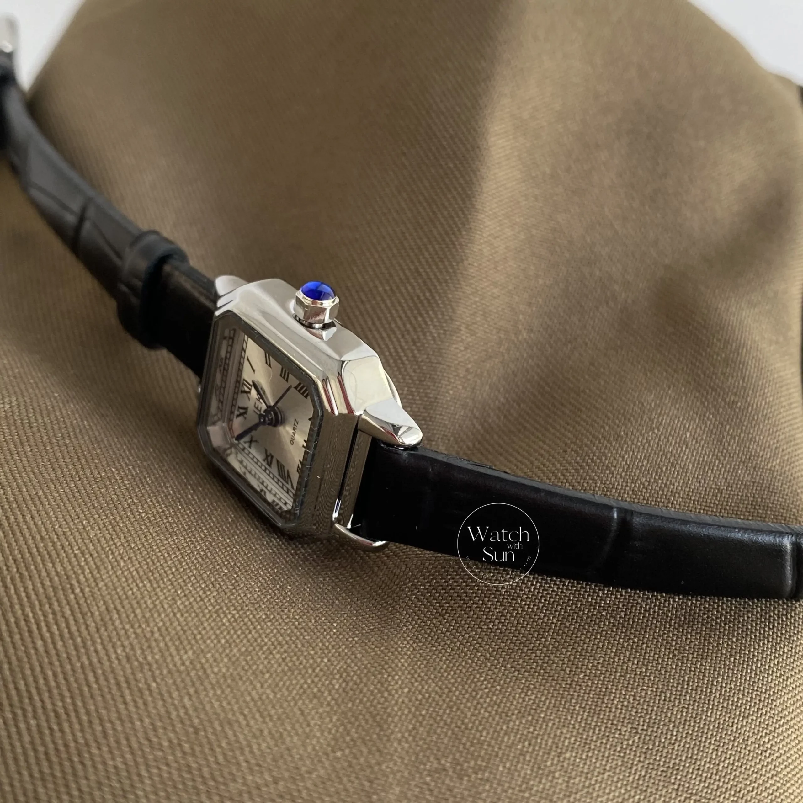 Chic Style Gold/Silver/White Square Genuine Leather Watch