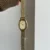Vintage Style Golden Oval Leather/ Stainless Steel Watch