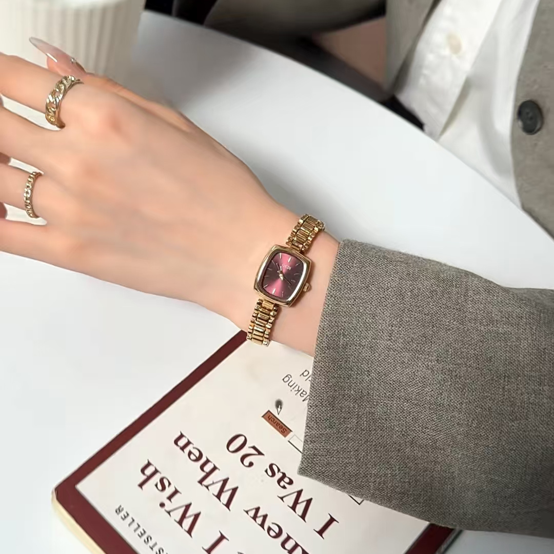 Classic Gold Mother of Pearl Square Watch