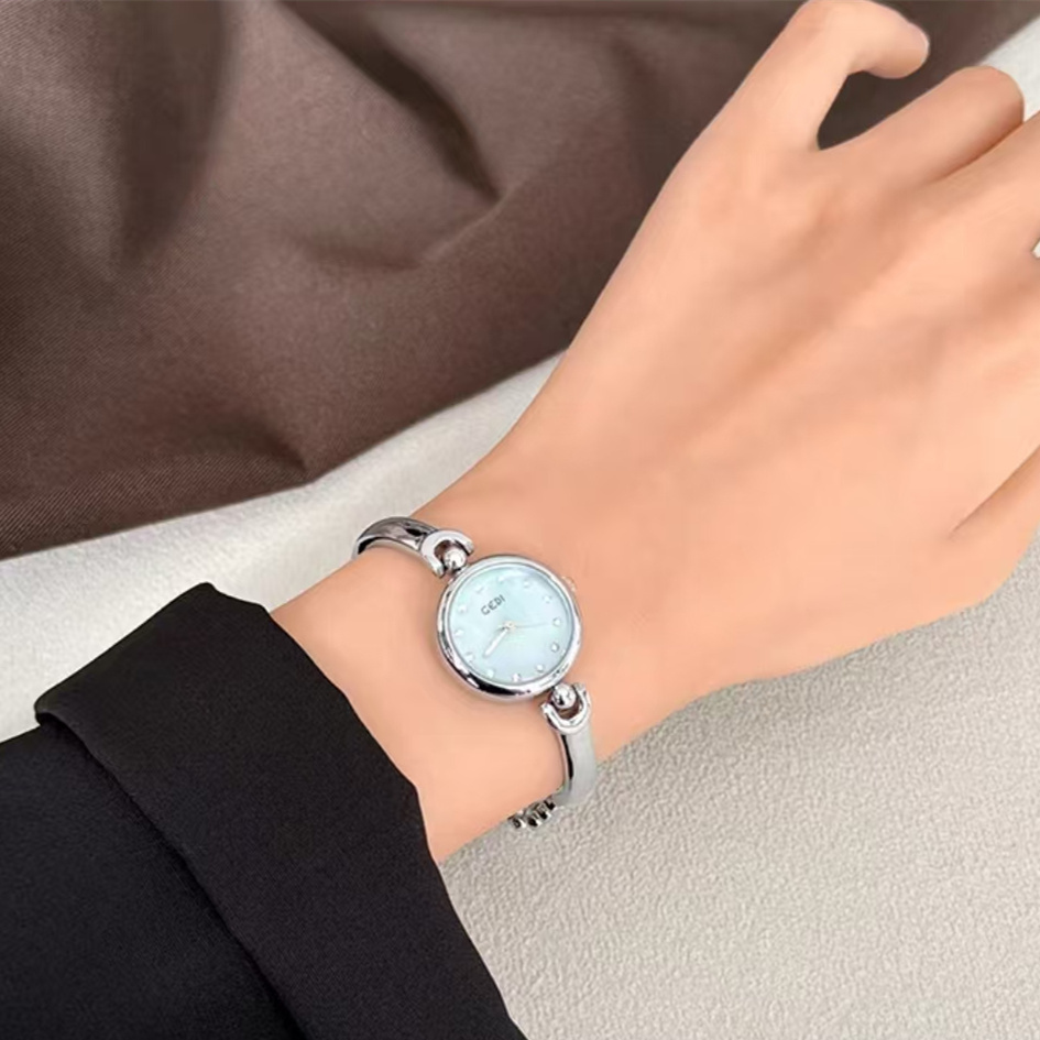 Chic Style Silver Round Stainless Steel Bracelet Watch
