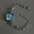 Dainty Silver-Blue/Pink/White Square Chain Watch
