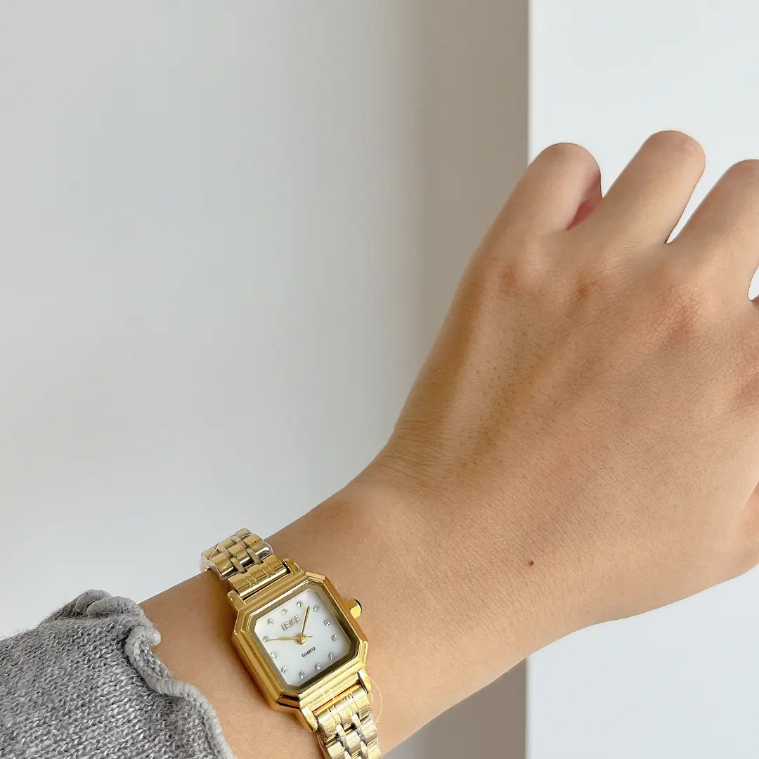 Vintage Style Gold/Silver Square Stainless Steel Watch