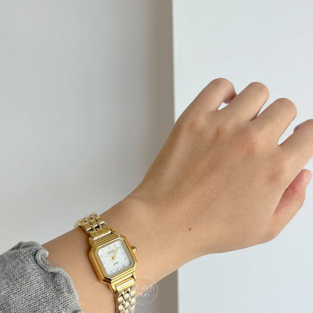 Vintage Style Gold/Silver Square Stainless Steel Watch