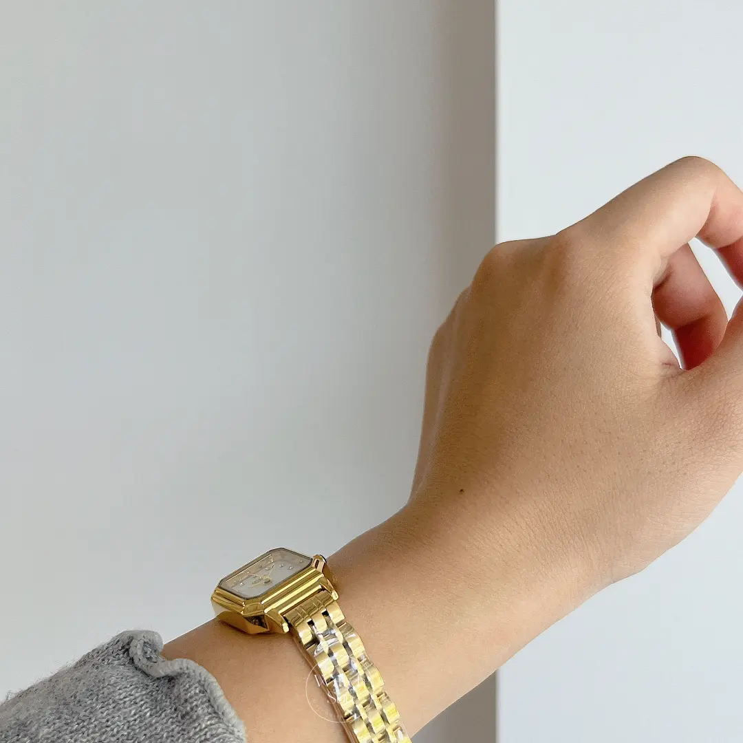 Vintage Style Gold/Silver Square Stainless Steel Watch