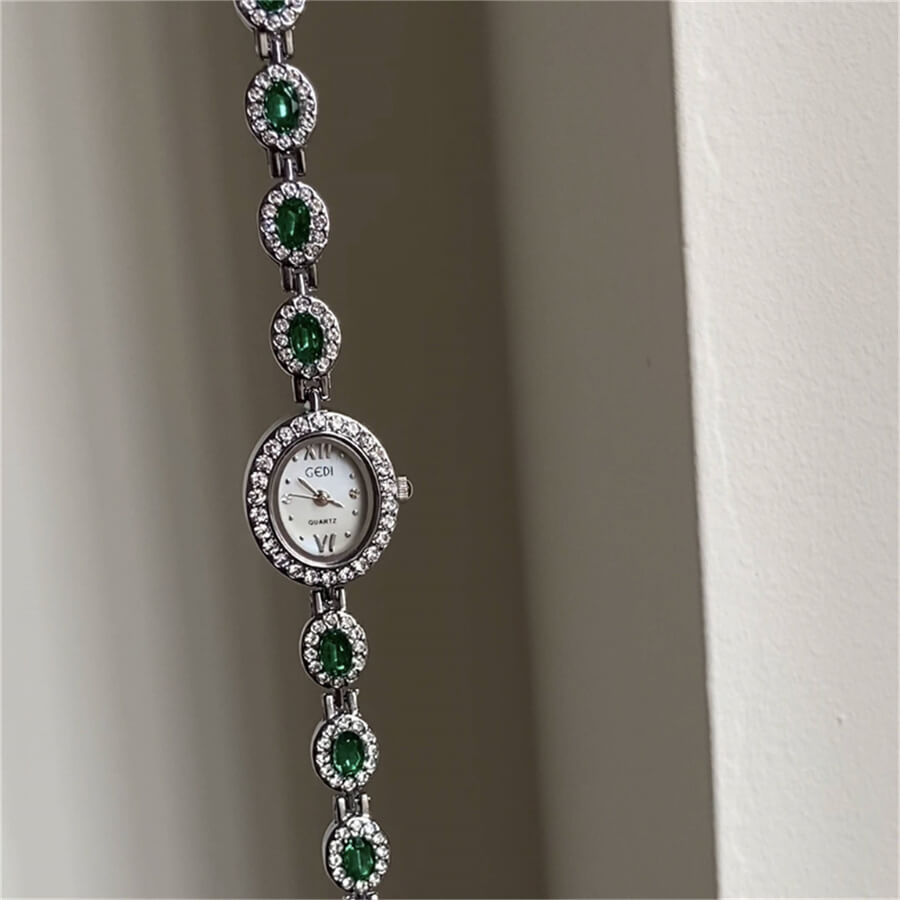 Minimalist Style White Small Oval Face Bracelet Watch for Women