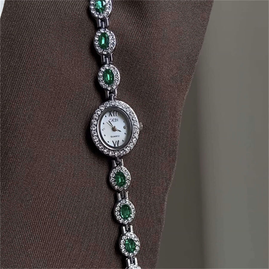 Minimalist Style White Small Oval Face Bracelet Watch for Women