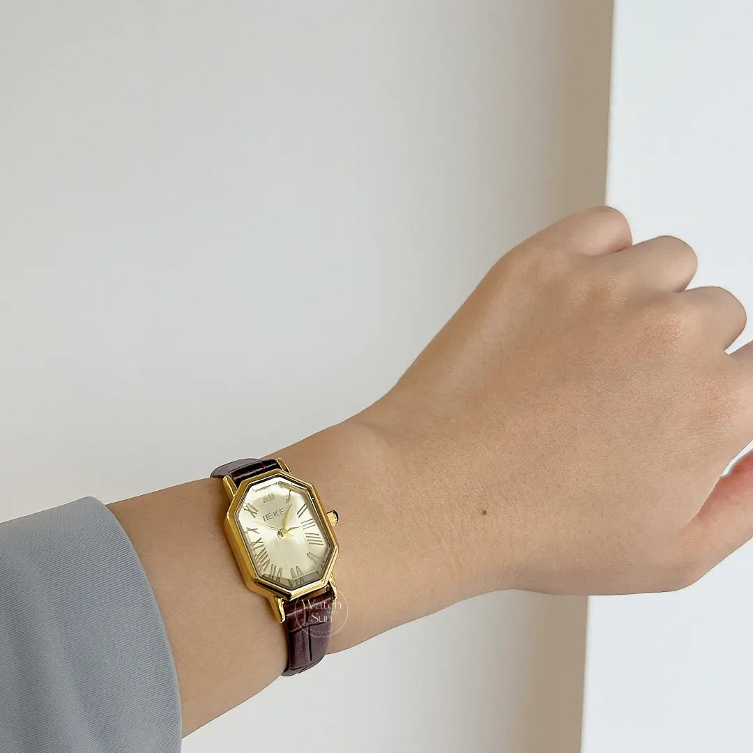 Chic Style Brown/Black Genuine Leather Watch