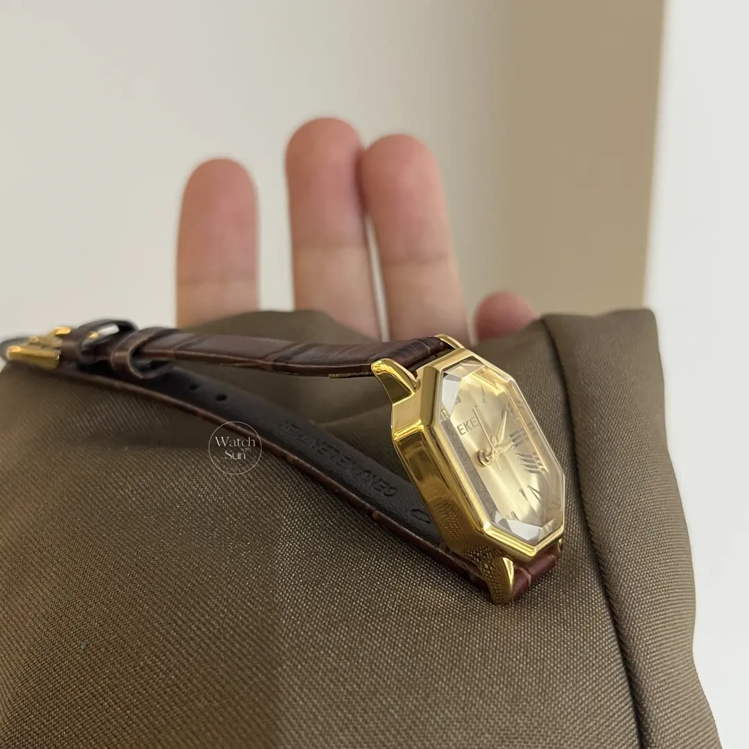 Chic Style Brown/Black Genuine Leather Watch