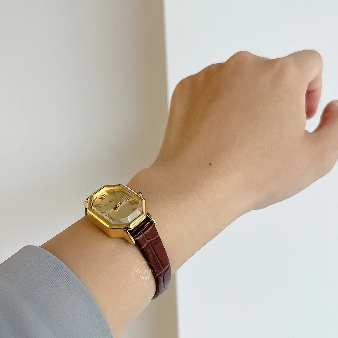 Chic Style Brown/Black Genuine Leather Watch