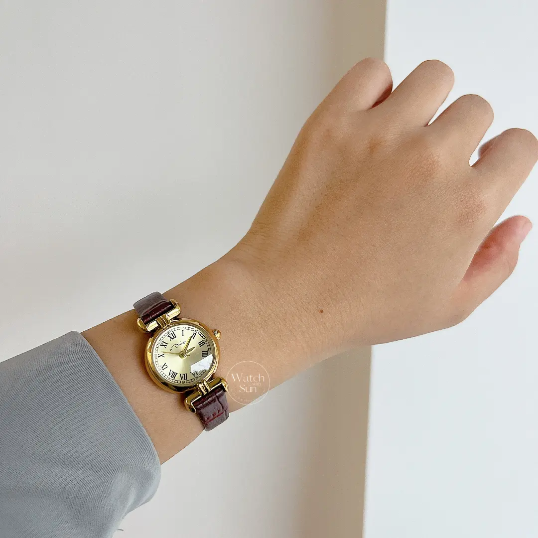 Chic Style Brown/Black Genuine Leather Watch for Women