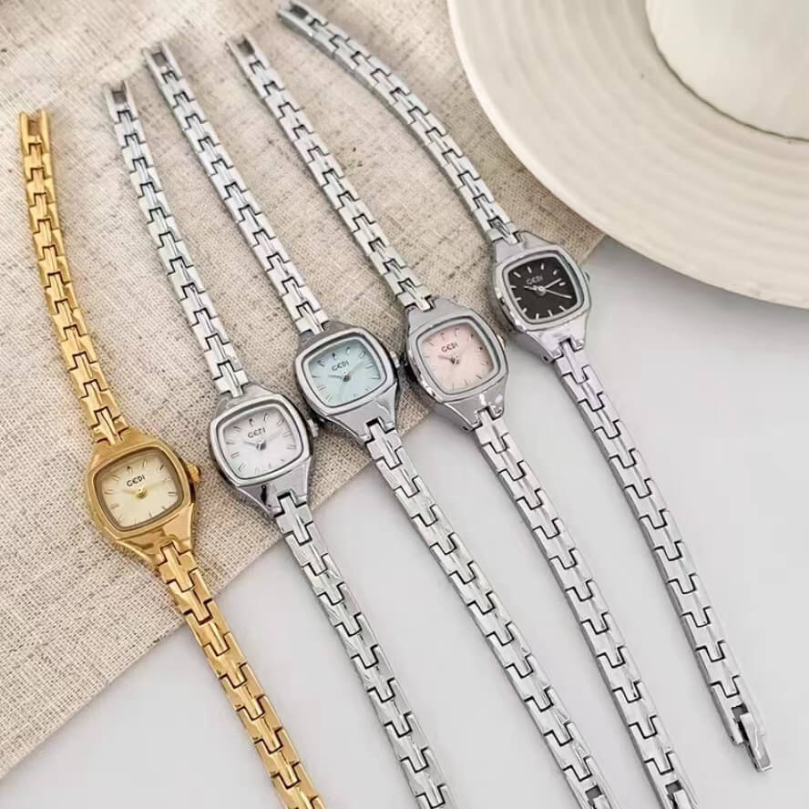 Minimalist Style Gold/Silver Rectangle Stainless Steel Bracelet Watch