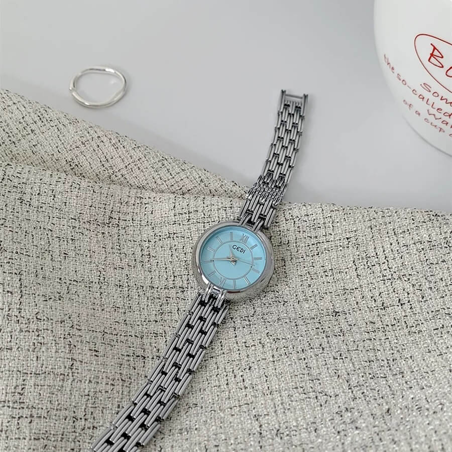 Chic Style Gold/Silver/Blue/pink Round Stainless Steel Watch