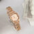 Dainty Two-Tone Square Bracelet Ladies Watch
