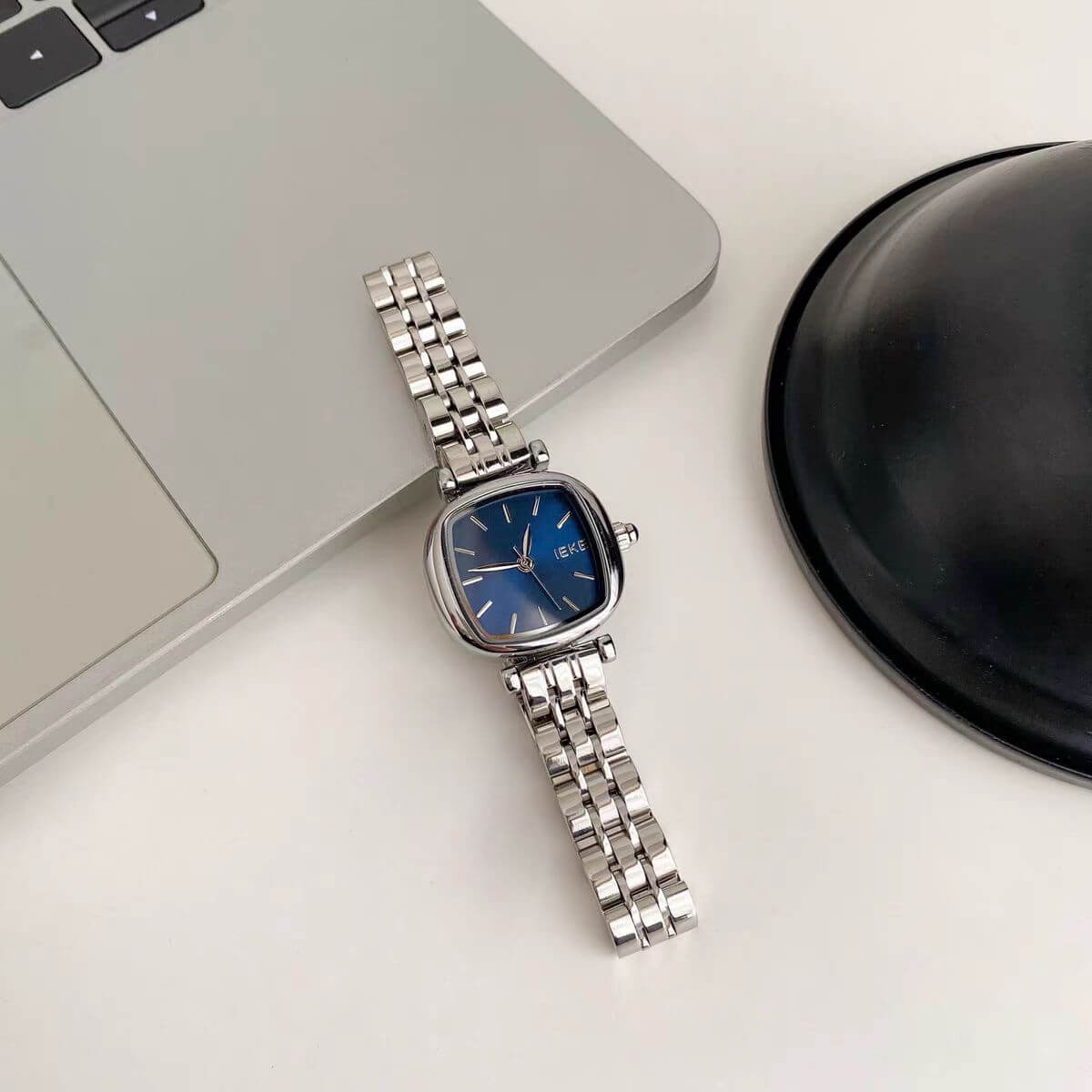 Dainty Silver Square Bracelet Ladies Stainless Steel Watch