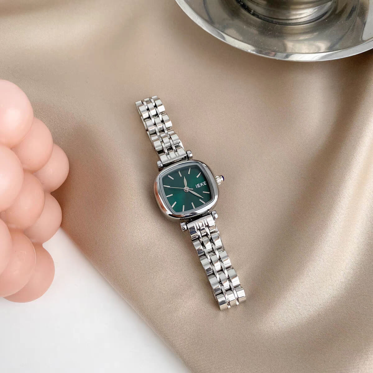 Dainty Silver Square Bracelet Ladies Stainless Steel Watch