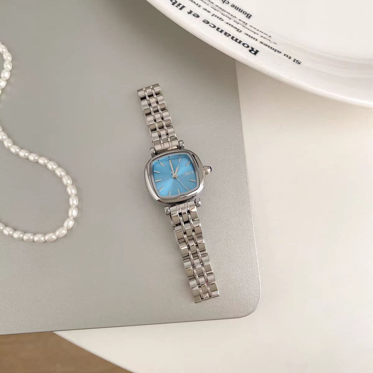Dainty Silver Square Bracelet Ladies Stainless Steel Watch
