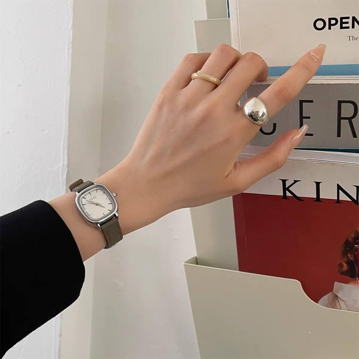 Chic Style Brown/Grey/Black Genuine Leather Watch